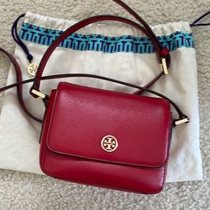 Tory Burch Red Saffiano leather Crossbody Mini Bag